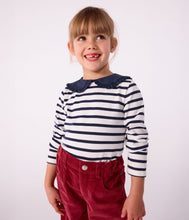 Load image into Gallery viewer, AW25 - A0DWK 01 WHITE NAVY FALL WINTER 2025/26 LONG SLEEVES STRIPES T-SHIRTS
