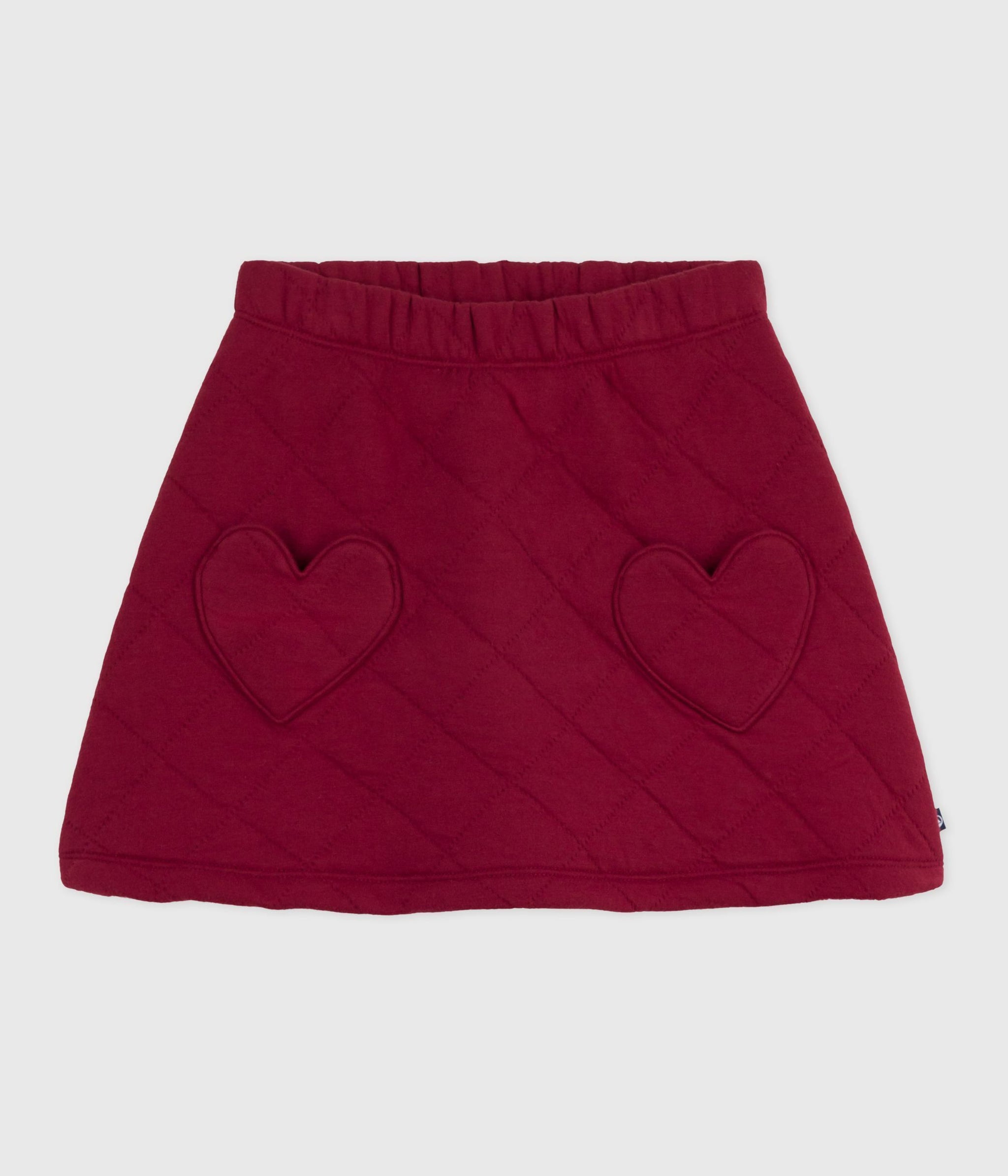 AW25 - A0DWM 01 BURGUNDY FALL WINTER 2025/26 HEARTS SKIRT