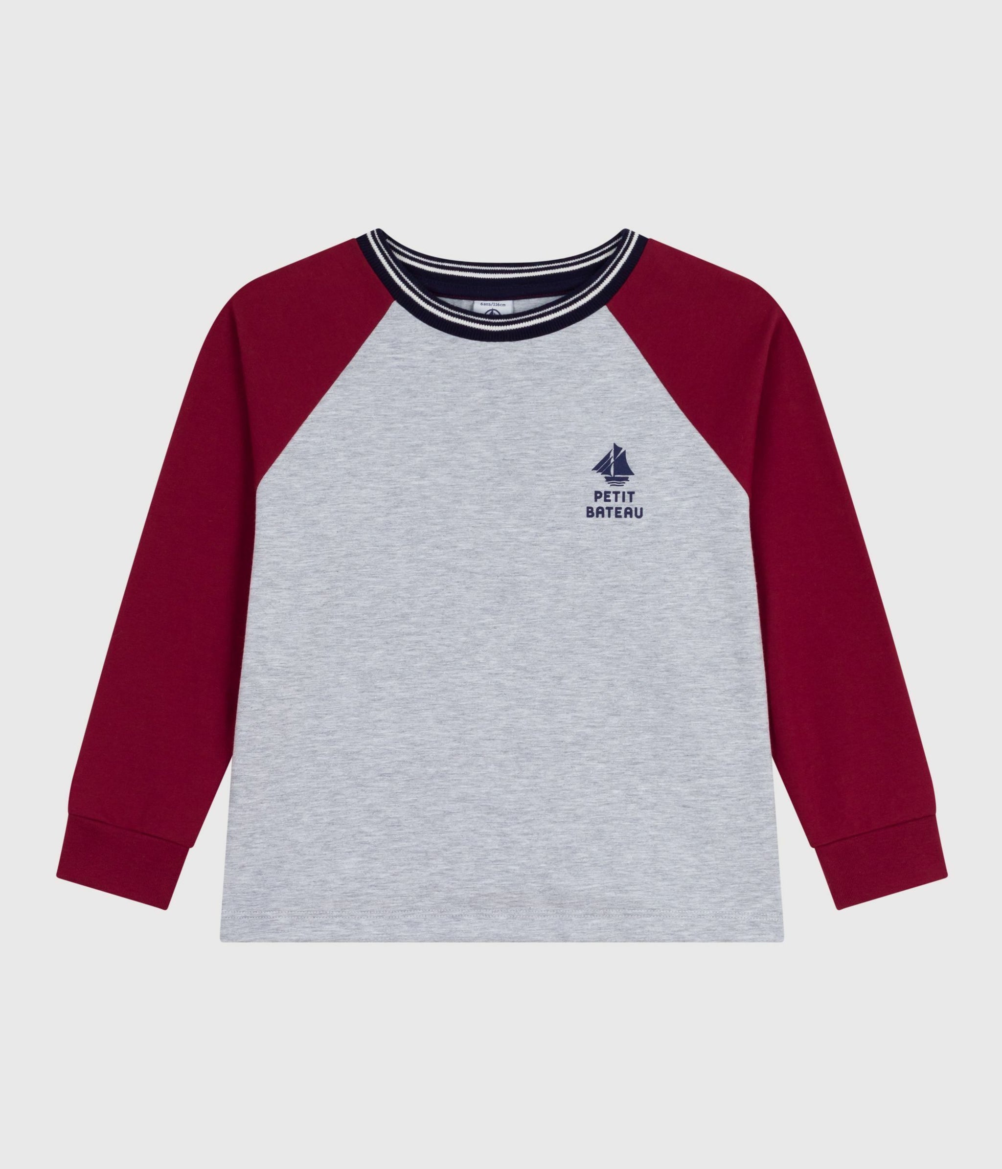 AW25 - A0DXF 01 GREY BURGUNDY FALL WINTER 2025/26 LONG SLEEVES TSHIRTS