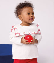 Load image into Gallery viewer, AW25 - A0DZO 01 WHITE BLOUSES FALL WINTER 2025/26 HEARTS LONG SLEEVES TOP
