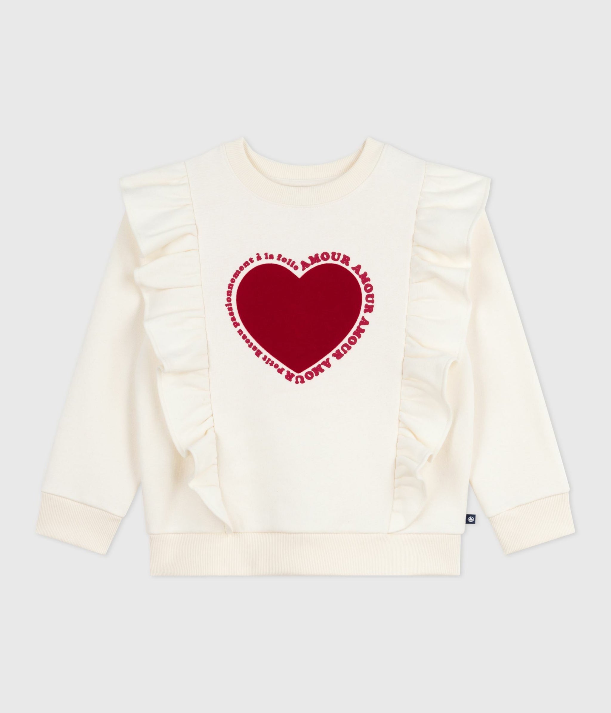 AW25 - A0E20 01 WHITE FALL WINTER 2025/26 HEARTS LONG SLEEVES SWEATSHIRTS