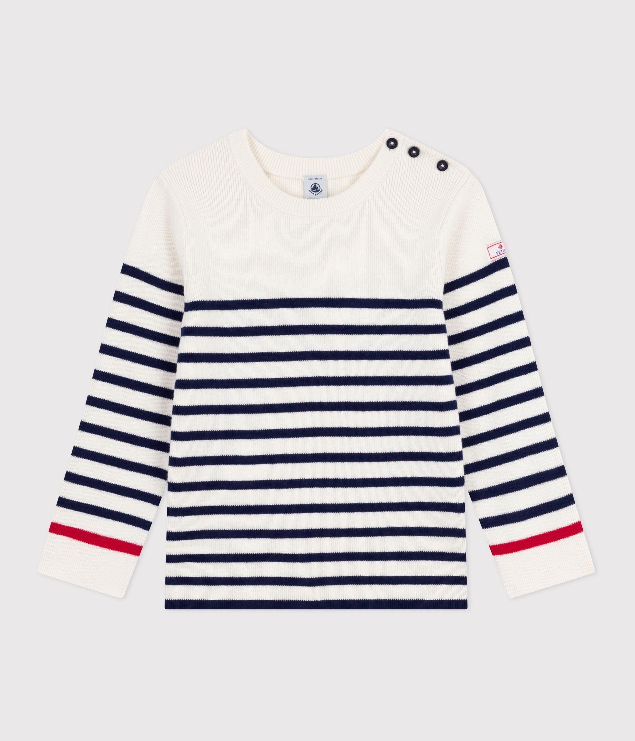 Sous-pull Manches Longues Col Roulé Petit Bateau - En Côte 1x1 - Logo Imprimé - Coupe Ajustée