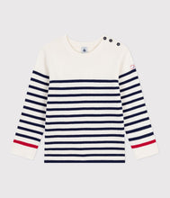 Load image into Gallery viewer, AW25 - A0E5M 01 WHITE NAVY FALL WINTER 2025/26 LONG SLEEVES SAILOR STRIPES SWEATER
