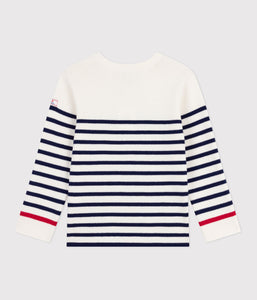AW25 - A0E5M 01 WHITE NAVY FALL WINTER 2025/26 LONG SLEEVES SAILOR STRIPES SWEATER