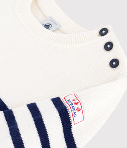 AW25 - A0E5M 01 WHITE NAVY FALL WINTER 2025/26 LONG SLEEVES SAILOR STRIPES SWEATER
