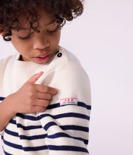 Load image into Gallery viewer, AW25 - A0E5M 01 WHITE NAVY FALL WINTER 2025/26 LONG SLEEVES SAILOR STRIPES SWEATER
