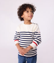 Load image into Gallery viewer, AW25 - A0E5M 01 WHITE NAVY FALL WINTER 2025/26 LONG SLEEVES SAILOR STRIPES SWEATER
