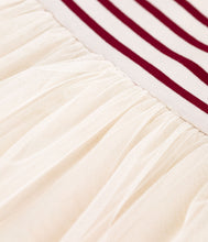 Load image into Gallery viewer, AW25 - A0E73 01 WHITE BURGUNDY DRESSES FALL WINTER 2025/26 LONG SLEEVES STRIPES
