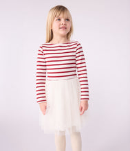 Load image into Gallery viewer, AW25 - A0E73 01 WHITE BURGUNDY DRESSES FALL WINTER 2025/26 LONG SLEEVES STRIPES
