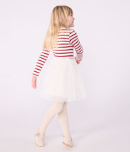 Load image into Gallery viewer, AW25 - A0E73 01 WHITE BURGUNDY DRESSES FALL WINTER 2025/26 LONG SLEEVES STRIPES
