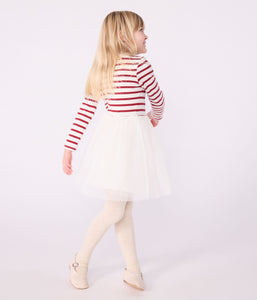 AW25 - A0E73 01 WHITE BURGUNDY DRESSES FALL WINTER 2025/26 LONG SLEEVES STRIPES