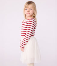 Load image into Gallery viewer, AW25 - A0E73 01 WHITE BURGUNDY DRESSES FALL WINTER 2025/26 LONG SLEEVES STRIPES
