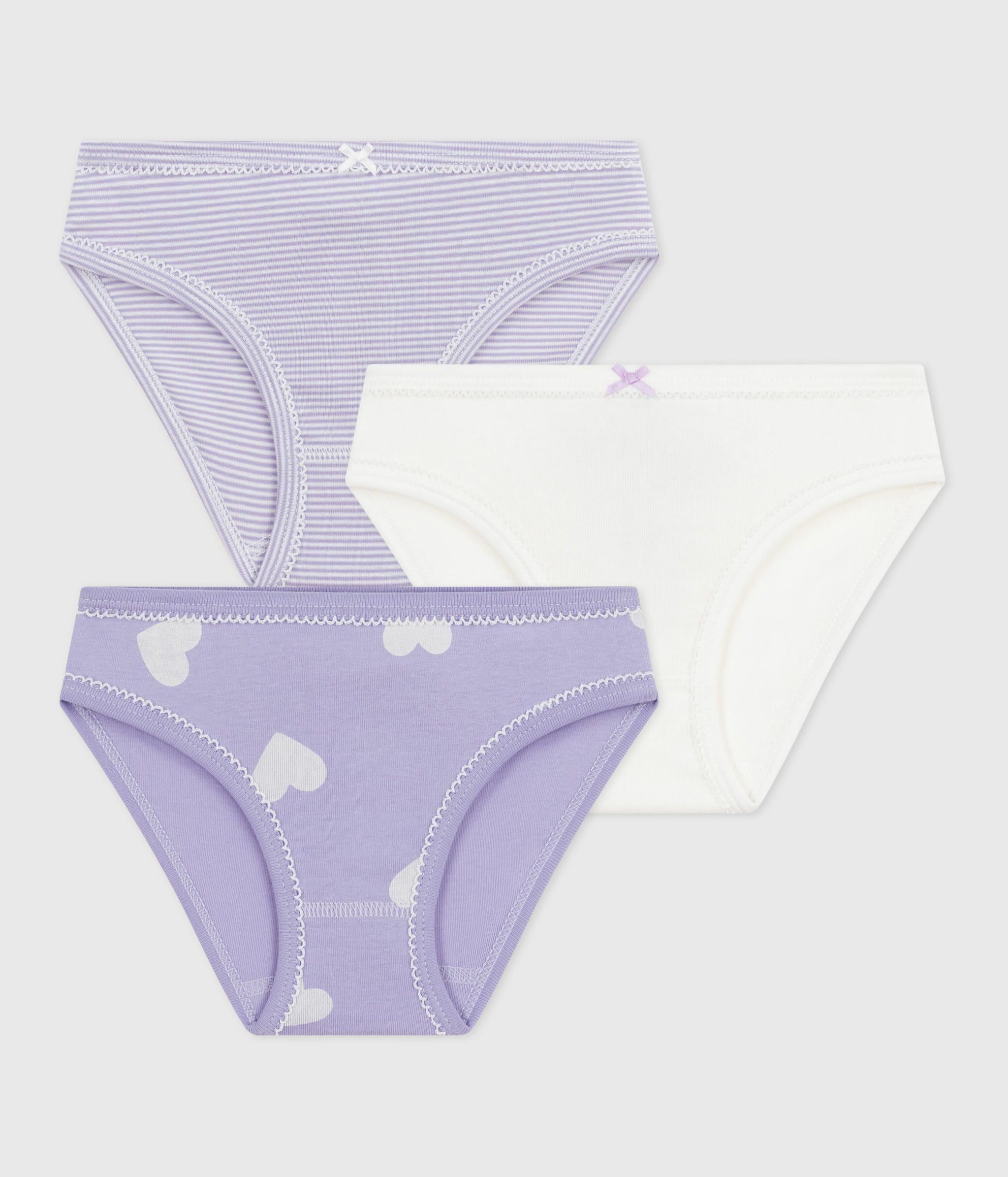 AW25 - A0E7I 00 PURPLE WHITE FALL WINTER 2025/26 HEARTS STRIPES UNDERWEARS