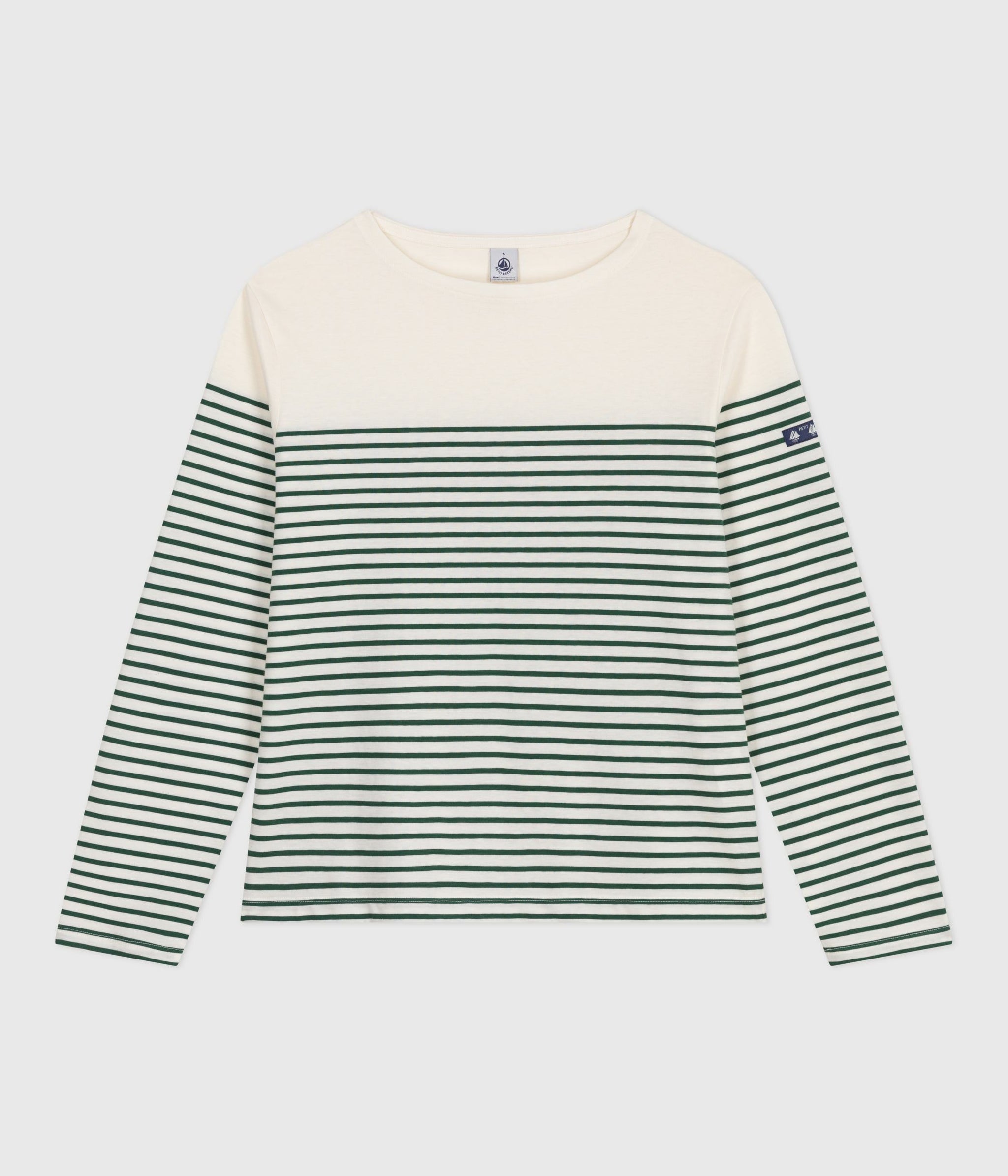 AW25 - A0E7M 01 WHITE GREEN LONG SLEEVES BRETON TOPS FALL WINTER 2025/26 ICONIC STRIPES