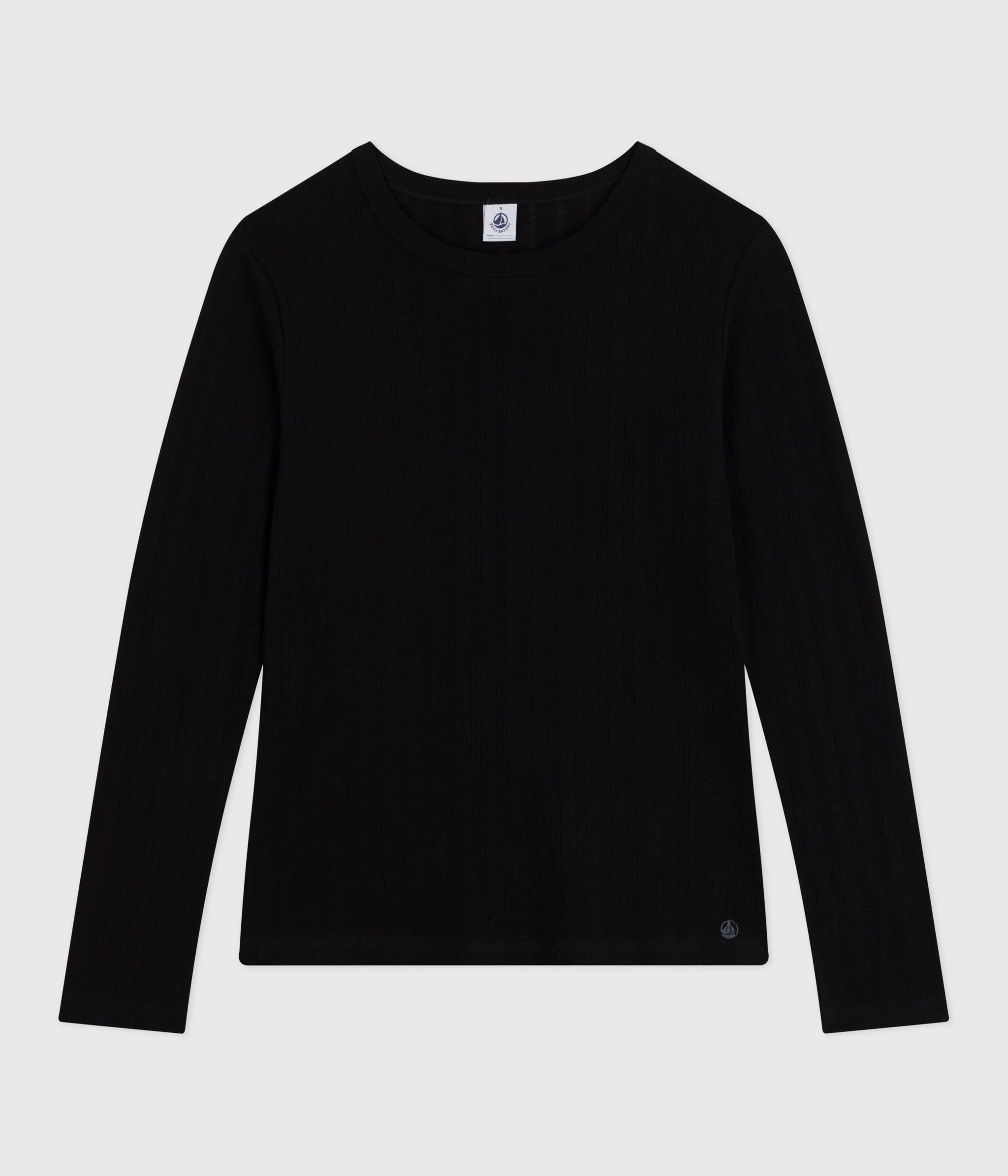 AW25 - A0E7R 03 BLACK LONG SLEEVES CREWNECK TEE FALL WINTER 2025/26 TOPS