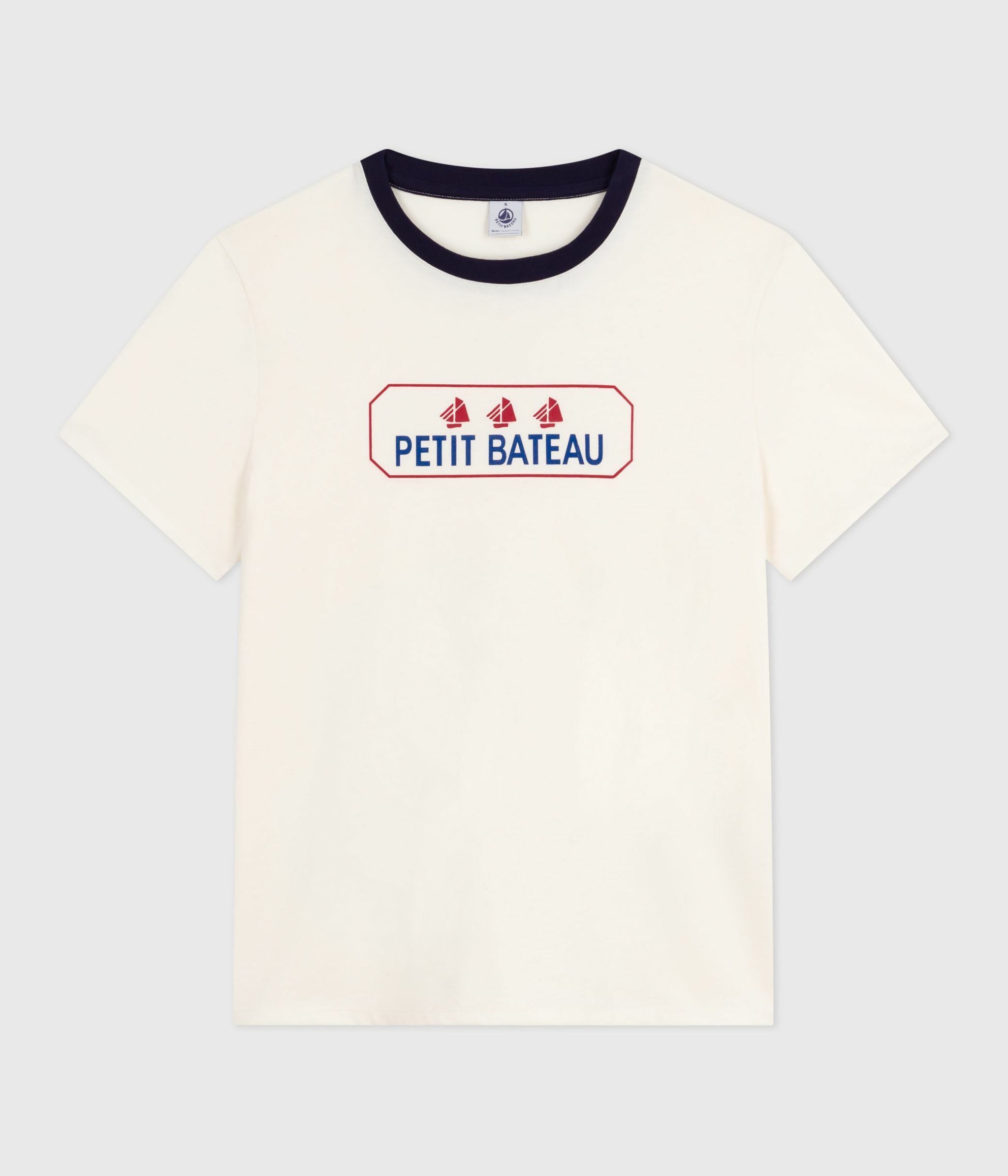 AW25 - A0E7V 02 CREAM NAVY SHORT SLEEVES CREWNECK TEE FALL WINTER 2025/26 TOPS