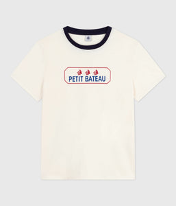 AW25 - A0E7V 02 CREAM NAVY SHORT SLEEVES CREWNECK TEE FALL WINTER 2025/26