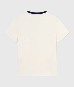 AW25 - A0E7V 02 CREAM NAVY SHORT SLEEVES CREWNECK TEE FALL WINTER 2025/26