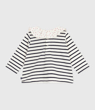 Load image into Gallery viewer, AW25 - A0E9G 01 WHITE NAVY BLOUSES FALL WINTER 2025/26 LONG SLEEVES STRIPES TOP
