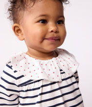 Load image into Gallery viewer, AW25 - A0E9G 01 WHITE NAVY BLOUSES FALL WINTER 2025/26 LONG SLEEVES STRIPES TOP
