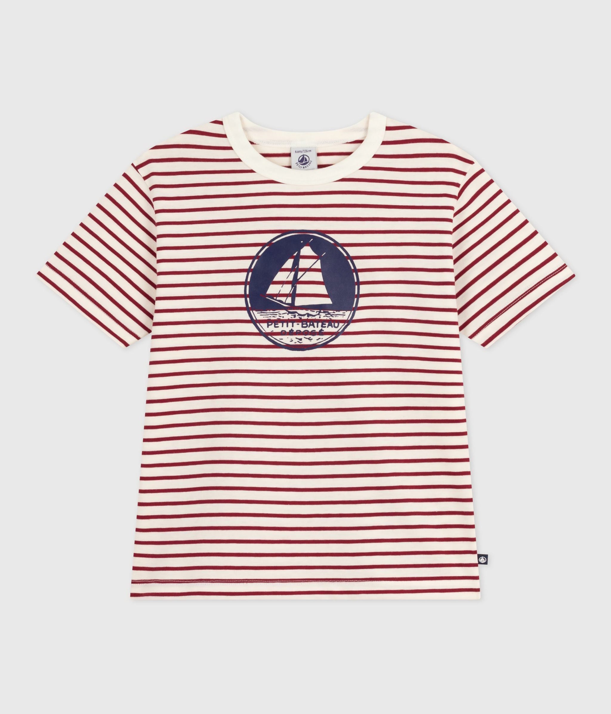 AW25 - A0E9S 01 WHITE BURGUNDY FALL WINTER 2025/26 SAILOR STRIPES TSHIRTS