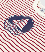 Load image into Gallery viewer, AW25 - A0E9S 01 WHITE BURGUNDY FALL WINTER 2025/26 SAILOR STRIPES TSHIRTS
