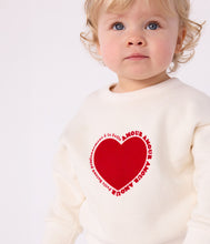 Load image into Gallery viewer, AW25 - A0EA9 01 WHITE RED FALL WINTER 2025/26 HEARTS LONG SLEEVES SWEATSHIRTS TOP
