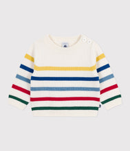 Load image into Gallery viewer, AW25 - A0EAI 03 WHITE MULTI FALL WINTER 2025/26 LONG SLEEVES STRIPES SWEATER TOP
