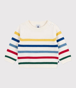 AW25 - A0EAI 03 WHITE MULTI FALL WINTER 2025/26 LONG SLEEVES STRIPES SWEATER TOP