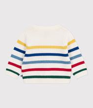 Load image into Gallery viewer, AW25 - A0EAI 03 WHITE MULTI FALL WINTER 2025/26 LONG SLEEVES STRIPES SWEATER TOP

