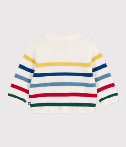 AW25 - A0EAI 03 WHITE MULTI FALL WINTER 2025/26 LONG SLEEVES STRIPES SWEATER TOP