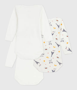 AW25 - A0EB0 00 WHITE MULTI BODYSUITS FALL WINTER 2025/26 LONG SLEEVES NEWBORN PARIS THEME