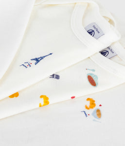 AW25 - A0EB0 00 WHITE MULTI BODYSUITS FALL WINTER 2025/26 LONG SLEEVES NEWBORN PARIS THEME