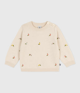 AW25 - A0EB9 03 CREAM MULTI FALL WINTER 2025/26 FLORAL LONG SLEEVES SWEATER TOP
