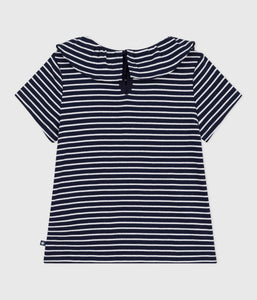 AW25 - A0EBE 01 NAVY WHITE FALL WINTER 2025/26 SHORT SLEEVE STRIPES T-SHIRTS