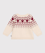 Load image into Gallery viewer, AW25 - A0EBI 01 CREAM RED CARDIGAN FALL WINTER 2025/26 HEARTS LONG SLEEVES SWEATER
