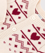 Load image into Gallery viewer, AW25 - A0EBI 01 CREAM RED CARDIGAN FALL WINTER 2025/26 HEARTS LONG SLEEVES SWEATER
