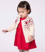 Load image into Gallery viewer, AW25 - A0EBI 01 CREAM RED CARDIGAN FALL WINTER 2025/26 HEARTS LONG SLEEVES SWEATER
