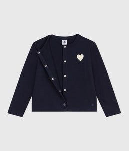 AW25 - A0EBN 01 NAVY CARDIGAN FALL WINTER 2025/26 HEARTS LONG SLEEVES