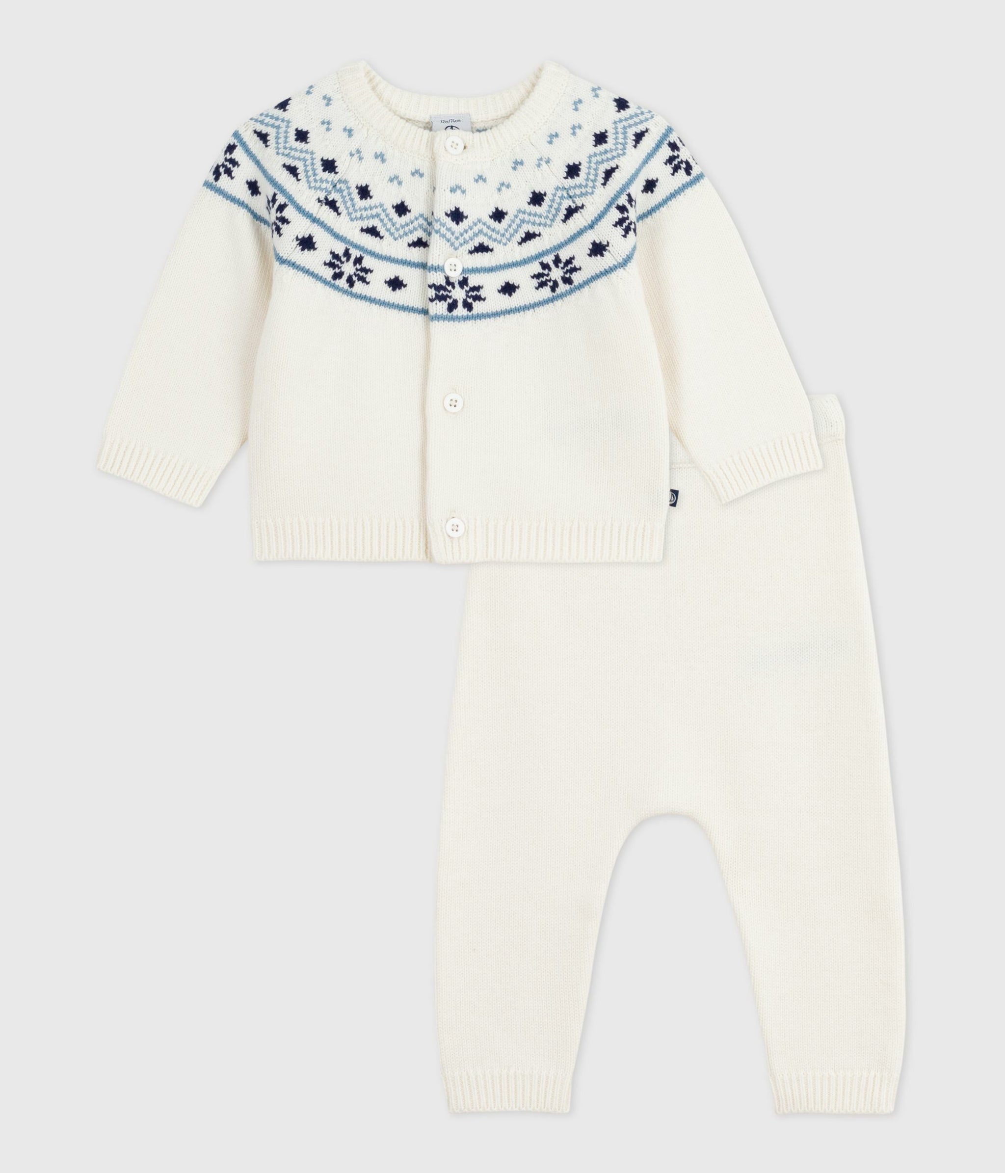 AW25 - A0ECE 01 WHITE BLUE FALL WINTER 2025/26 NEWBORN OUTFITS SETS SWEATER