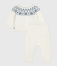 Load image into Gallery viewer, AW25 - A0ECE 01 WHITE BLUE FALL WINTER 2025/26 NEWBORN OUTFITS SWEATER
