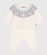 Load image into Gallery viewer, AW25 - A0ECE 02 WHITE PINK CARDIGAN FALL WINTER 2025/26 NEWBORN OUTFITS SWEATER
