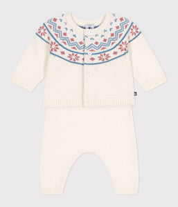 AW25 - A0ECE 02 WHITE PINK CARDIGAN FALL WINTER 2025/26 NEWBORN OUTFITS SWEATER