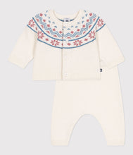 Load image into Gallery viewer, AW25 - A0ECE 02 WHITE PINK CARDIGAN FALL WINTER 2025/26 NEWBORN OUTFITS SWEATER
