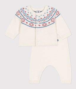AW25 - A0ECE 02 WHITE PINK CARDIGAN FALL WINTER 2025/26 NEWBORN OUTFITS SWEATER