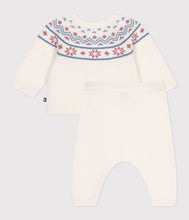 Load image into Gallery viewer, AW25 - A0ECE 02 WHITE PINK CARDIGAN FALL WINTER 2025/26 NEWBORN OUTFITS SWEATER
