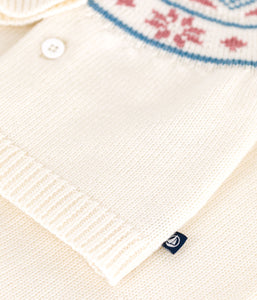 AW25 - A0ECE 02 WHITE PINK CARDIGAN FALL WINTER 2025/26 NEWBORN OUTFITS SWEATER