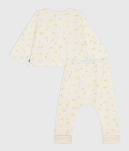 AW25 - A0ECS 01 CREAM YELLOW CARDIGAN FALL WINTER 2025/26 LONG SLEEVES NEWBORN OUTFITS