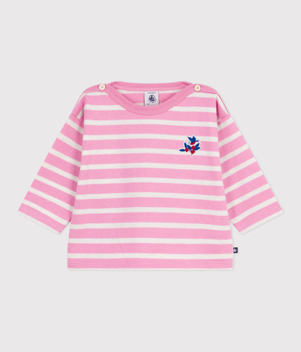 AW25 - A0EE8 01 PINK WHITE FALL WINTER 2025/26 LONG SLEEVES STRIPES TEE TOP