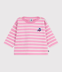 AW25 - A0EE8 01 PINK WHITE FALL WINTER 2025/26 LONG SLEEVES STRIPES TEE TOP